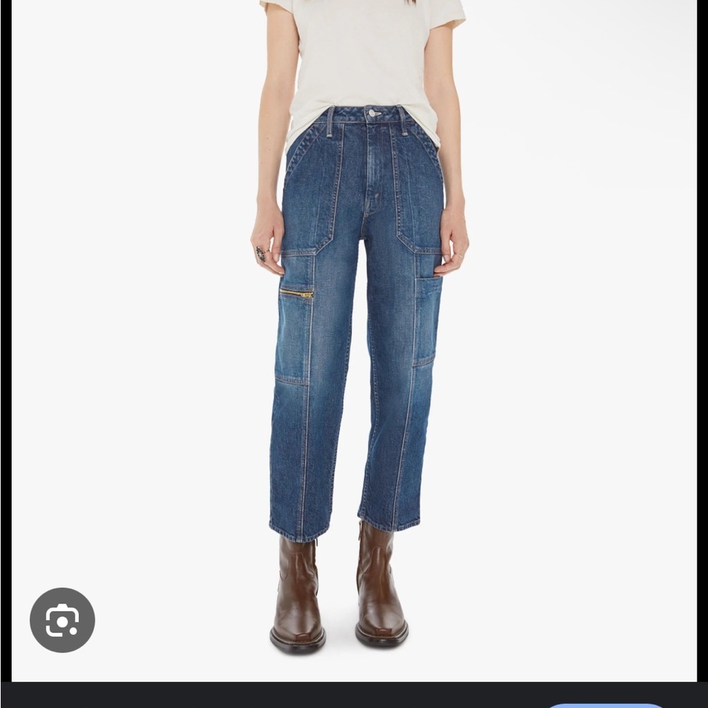 Mother The Private Zip Pocket Ankle Mile High Pants in Blue
